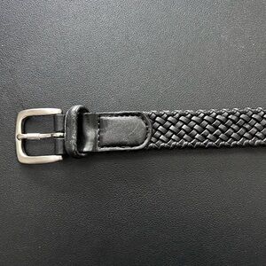 Vintage Talbots Black Braided Leather Belt Men/Women SZ XS